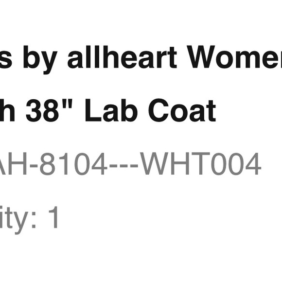 Allhearts Lab coat 38” NWT - Picture 2 of 6